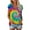 Green, variant on Womens Summer Tops Tie Dye Pattern Casual Printing Short Sleeves V Neck Loose Tshirt Shirts for Women Blue L