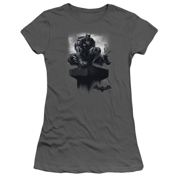 Batman Arkham Knight - Perched - Juniors Teen Girls Cap Sleeve Shirt - XX-Large