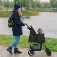 thumbnail image 2 of Wedyvko 4 Wheels Pet Stroller Dog Cat Stroller Storage Basket and Cup Holder,Black, 2 of 7