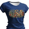 thumbnail image 3 of Camiseta de Manga Corta de la Mujer Casual Suave Transpirable de Poliéster de Impresión con Cuello en V para el Verano Otoño Hogar Uso Diario, 3 of 5