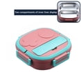 thumbnail image 4 of Inteprter Fiambrera portátil de acero inoxidable para alimentos frescos, compartimentos para contenedores, cajas Bento para pícnic para viajes al aire Mostrada Rosa 2 Compartimentos Inteprter HA067324-04, 4 of 6