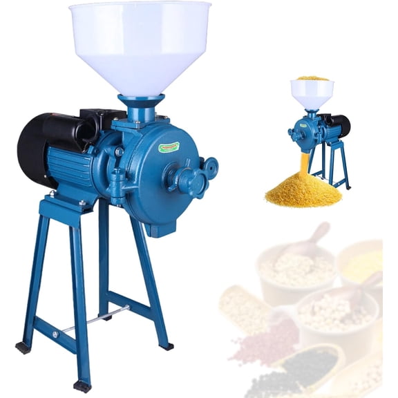110V 2200W Electric Mill Grinder Heavy Duty Commercial Grain Grinder Machine Dry Feed Flour Mills for Cereals Rice Corn Wheat Grain Wheat with Funnel