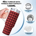 thumbnail image 3 of KLL Buffalo Plaid Red Black Print 40oz Stainless Steel Insulated Car Cup Coffee Mug with Spillproof Lid - Keep Your Drink Hot or Cold on the Go, 3 of 8