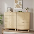 thumbnail image 7 of Danolapsi Fluted Dresser for Bedroom with 5 Drawer, Mid Century Modern Chest of Drawers, Large Boho Drawers Dresser with Deep Drawers, Wooden Dressers Organizer Storage TV Stand with for Bedroom, 7 of 7