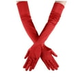 thumbnail image 5 of Ediodpoh Women Long Satin Finger Gloves Elbow Length 1920s Opera Bridal Dance for Themed Performance and Events Red, 5 of 9