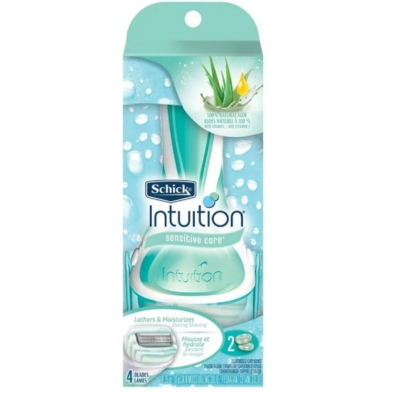 Schick Intuition Sensitive Care Razor with 2 Refill Blades