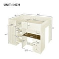 thumbnail image 2 of Harper & Bright Designs Full Size Loft Bed with Wardrobe and Desk, Wood Full Loft Bed Frame with Storage Shelves and Drawers, Beige, 2 of 12