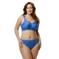 thumbnail image 2 of Elila Women's Plus Size Super Curves Jacquard Softcup Bra, Full Coverage Wire-Free Firm Support, Style 1305 Cobalt Blue, 2 of 4