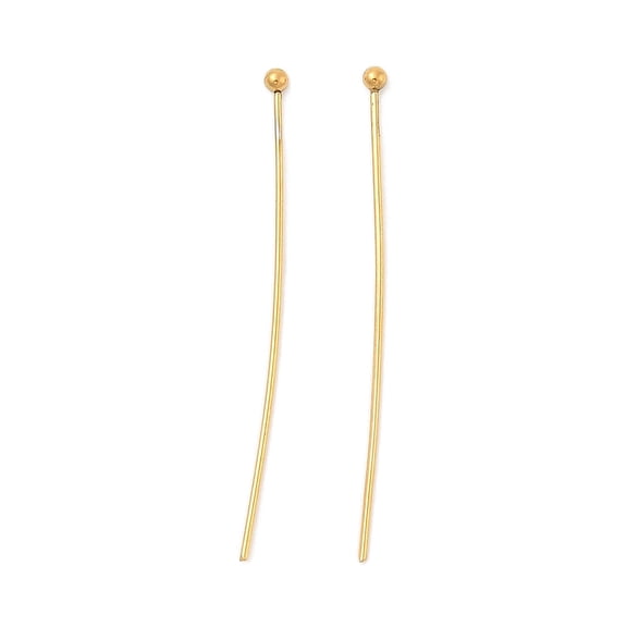 304 Stainless Steel Ball Head Pins Ion Plating(IP) Real 18K golden Plated 36x1.8mm