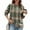 #005 Army Green, variant on Felirenzacia Women's Plaid Shirt, Round Neck Long Sleeve Casual Loose Hoodless Sweatshirt, 2025 Fall Pullover Top