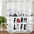 thumbnail image 3 of Farmhouse Life No Hook Shower Curtain Waterproof, Bathroom Curtains with Snap in Liners and See Through Top Window, Barn Animals Grey Vintage Wooden Hotel Style Bathtub Curtains Shower 72"Wx78"L, 3 of 8