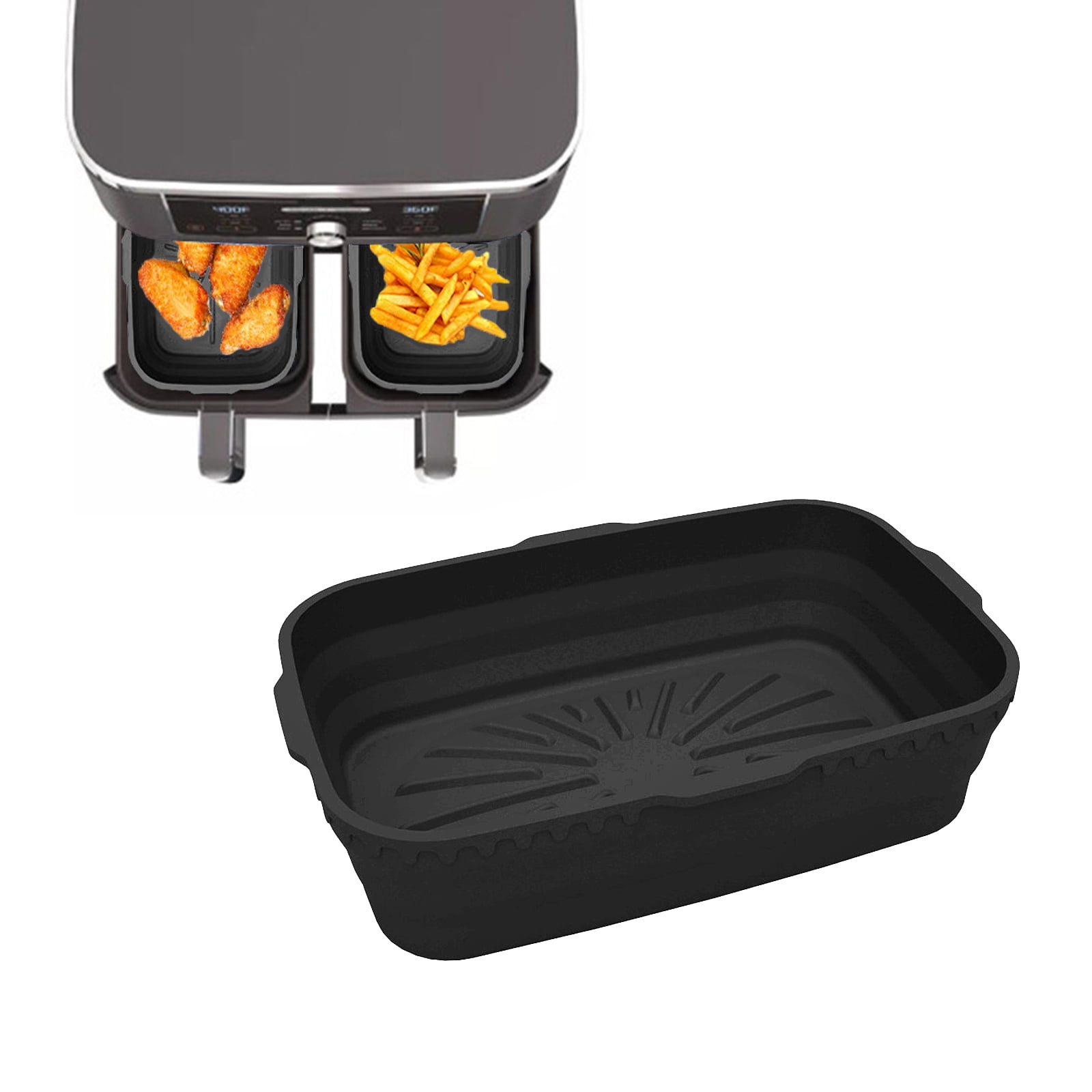 air fryer silicone pan, foldable air fryer basket, food grade air fryer