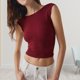 thumbnail image 2 of Camisa ajustada para mujer Camiseta sin mangas con cuello redondo Sin espalda Casual Slim Fit Traje de calle Hugtrwg Para estrenar, 2 of 9