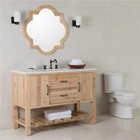 48 in. 276 lbs Single Sink Vanity Solid Fir Jazz Natural - White