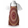 thumbnail image 3 of Greek Key Apron Round and Square Ornament Meander with Floral Motifs and Spirals, Unisex Kitchen Bib Apron with Adjustable Neck for Cooking Baking Gardening, Ruby Pale Yellow White, by Ambesonne, 3 of 3