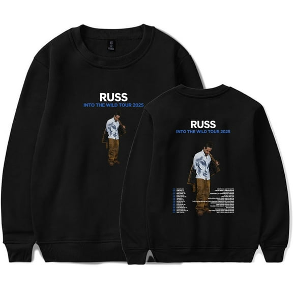 Russ Into The Wild Tour 2025 Merch Sweatshirt Women Men Casual Crewneck Long Sleeve Pullover Clothes