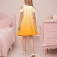 thumbnail image 4 of Cold Shoulder Dresses for Girls with Pockets Size 3-14 Teens Kids Trendy Gradient Printed Short Sleeve Crewneck Pullover Tshirts Dress, 4 of 6