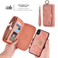 thumbnail image 6 of iPhone XS Max Wallet Detachable Case, Dteck [Weave Style] Zipper Purse Phone Case Multi-functional Folio Flip Leather Removable Magnetic Back Cover For Apple iPhone XS Max, Pink, 6 of 10