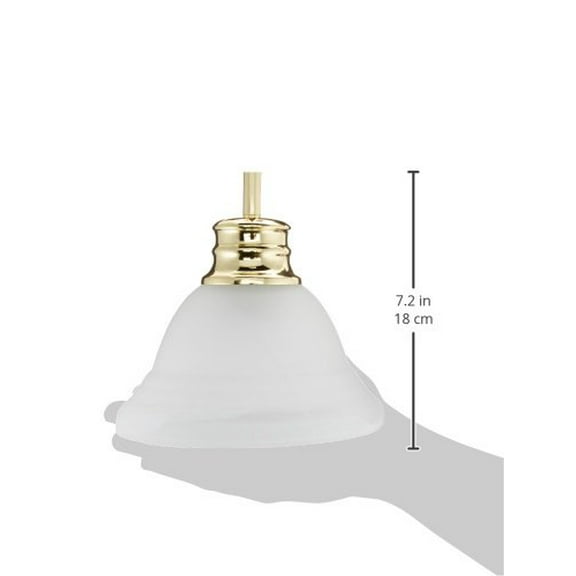 NUVO 60/367 One Light Mini Pendant, 7 in, Polished Brass/Alabaster Glass