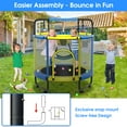 thumbnail image 7 of YORIN Trampoline for Kids, 66'' Mini Trampoline for Toddlers with Swing, Enclosure Net and Basketball Hoop, 5.5FT Indoor/Outdoor Kids Round Trampoline with Adjustable Gymnastics Bars, Gifts for Kids, 7 of 7