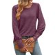 thumbnail image 3 of Camisas de Larga con Cuello Redondo para Mujer, Blusas de Otoño, Sudaderas Elegantes de Moda con Leggings Rojo Púrpura L, 3 of 9