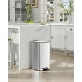 thumbnail image 3 of TLSUNNY 8 Gal/30L Square Trash Can, Fingerprint-Proof Stainless Steel Step Garbage Bin, Soft-Close Lid & Removable Bucket for Kitchen, Office, Home, 3 of 10