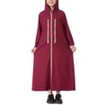 thumbnail image 3 of EnJoCho Muslim Girl Dress Abaya Kids Islamic Kaftan Ramadan Prayer Long Robe Button Down Batwing Sleeve Gown Dress, 3 of 8