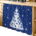 thumbnail image 2 of Navy Blue Christmas Tree Cabinet Curtain 35"Wx35"L, Dustproof Under Sink Skirt with Self Adhesive Tape, Balls Snowflake Xmas Tree Cabinet Curtain Cover for Kitchen Sink, Bathroom Vanity, Laundry Room, 2 of 9