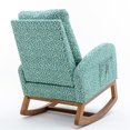 thumbnail image 4 of Accent Rocking Chair, Modern Upholstered Rocker with Tall Back and Wood Base, Single Sofa Chair Comfy Armchair Lounge Sofa Chair with Side Pocket for Living Room Bedroom Apartment, Leopard Teal, 4 of 7