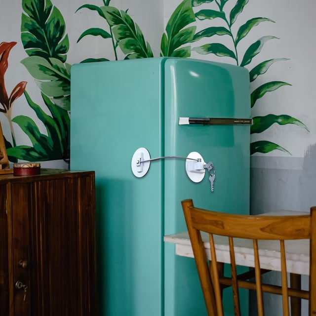 Cerradura de seguridad infantil de acero inoxidable, puerta del refrigerador, candado seguro, armario, sistema de bloqueo para niños, cocina, hogar Worallymy JD709783203