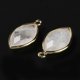 thumbnail image 3 of Natural Quartz Crystal Pendants Rock Crystal Pendants with Golden Brass Edge Faceted Horse Eye 22x12x5.5mm Hole: 1.8mm, 3 of 4