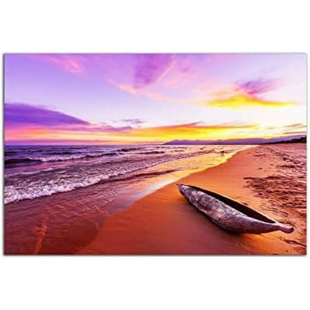 

BBNBDMZ Acrylic Glass Wall Art - Boats at Sunset - Glossy Artwork 24 x 36 Home Decor Ready to Hang