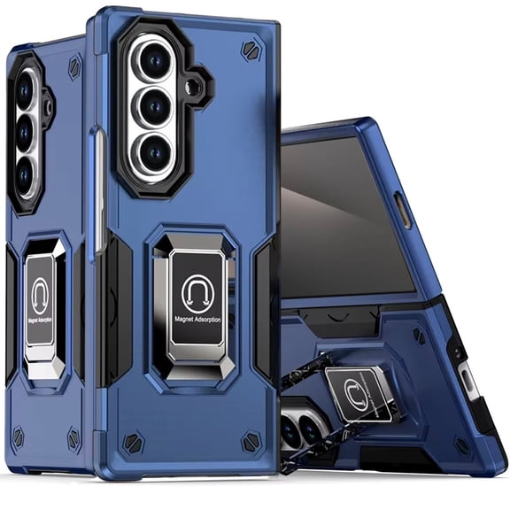 For Samsung Z Fold 7 OPTIMUM Magnetic Ring Stand Hybrid Case Cover - Blue