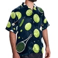thumbnail image 2 of Tennis Men's Short Sleeve Poplin Shirt, Casual Printed Button Down Top for Summer Beach, Spread Collar Unisex Beach Shirt, 2 of 6