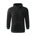 thumbnail image 4 of Mens Fuzzy Sherpa Hoodie Sweatshirts Long Sleeve Loose Cozy Pullover Tops Winter Warm Hooded Outwear with Pocket, 4 of 6