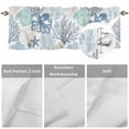 thumbnail image 3 of Blue Ocean Octopus Valances for Windows Nautical Sea Watercolor Teal Shells Coral Starfish Valance Curtains Rod Pocket Bathroom Small Window Treatments for Kitchen Living Room Bedroom, 54"x18", 3 of 7