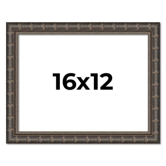 16x12 Frame Black Bamboo Solid Wood Picture Frame Width 1.5 Inches | Interior Frame Depth 0.5