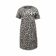 thumbnail image 4 of Chemises de Nuit pour Femmes Grande Taille Robe de Nuit Décontractée pour Femmes Grande Taille Imprimé Cœur Manches Courtes Col Rond Extensibilité Moyenne Chemise de Nuit Ample TTTG, 4 of 4