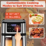 Air Fryer Oven With Grill,8-in-1 7.5Qt Multifunction Air Fryer, Digital LED Touch Screen,Nonstick Dishwasher-Safe Basket,95% Less Oil,100Pcs Liner