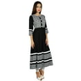 thumbnail image 3 of Bimba Women Anarkali Printed Kurta Long Kurti 3/4 Sleeves Blouse, 3 of 8
