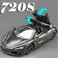 thumbnail image 2 of 1: 32 Scale 720S Alloy Model Toys Diecast Car Doors Opened Sound Light Pull Back Miniature Vehices Desktop Collection Ornaments, 2 of 9
