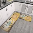 thumbnail image 3 of Black Text Sunflower Flowers Kitchen Rugs and Mats Sets Of 2,Kitchen Decoration Rugs,Rubber Backing Non-Slip Floor Mat for Sink Washable Waterproof Laundry Room Runner Rugs, 3 of 7