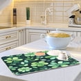 thumbnail image 6 of Kitchen Drying Mat 16x18In Drying Dish Mat Dish Drying Mats Kitchen Countertop Multi-Function Drain Drying Mat Kitchen Table Cartoon Green Flowers, 6 of 8