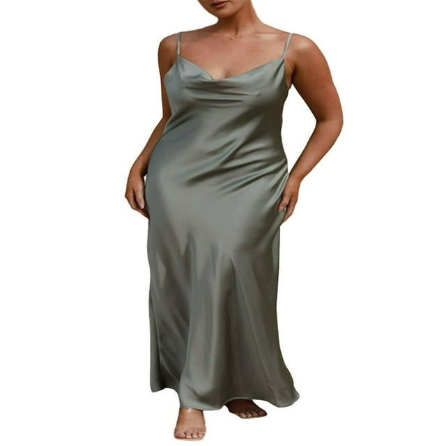 Women‘s Long Bodycon Dress with Spaghetti Straps