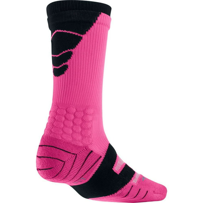 Nike Elite Vapor Cushioned Football Socks, Pink/Black Men\'s Large 8-10