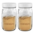 thumbnail image 3 of Ball Wide Mouth Jars 32oz 2 Pack with m.e.m Plastic Lids Fit Ball and Kerr Wide Mouth, 3 of 5