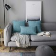 thumbnail image 4 of Set of 2 Light Blue Pillow Covers Rustic Linen Decorative Square Throw Pillow Covers 16x16 Inch for Sofa Couch Home Farmhouse Decoration, 4 of 7