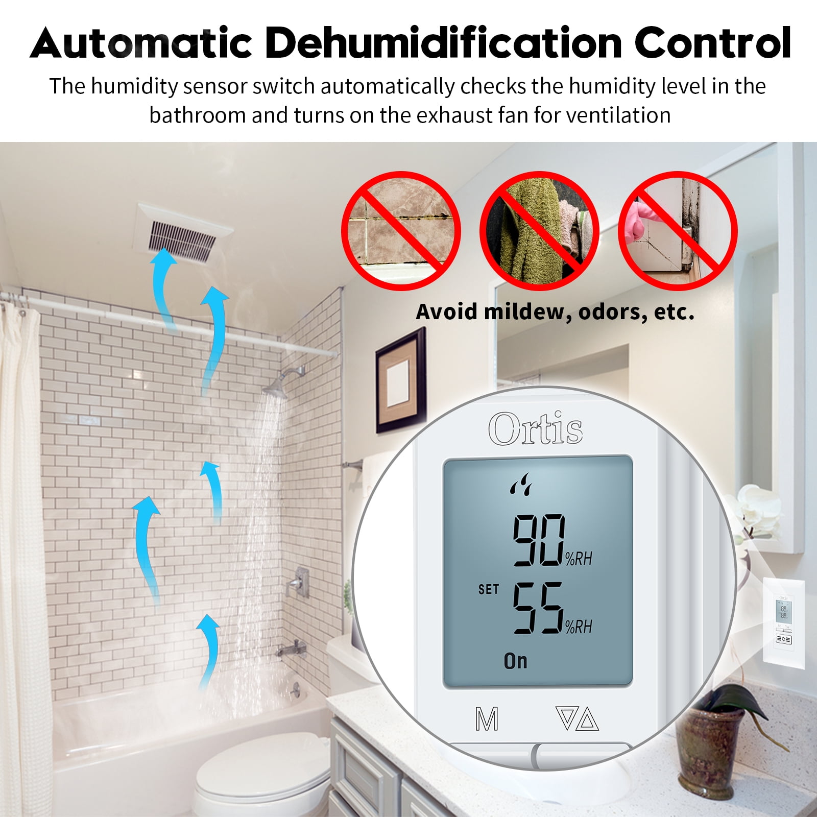 Ortis Brass Humidity Sensor Electrical Switch