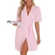 thumbnail image 1 of Bata de baño para mujer INSPIRE CHIC, de waffle, de mangas cortas, con cintas de envoltura, ropa de casa suave con bolsillo, color rosa, 1 of 6