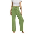 thumbnail image 2 of Womens Yoga Sweatpants Wide Leg Lounge Pajamas Pants Comfy Drawstring Workout Pants, 2 of 6